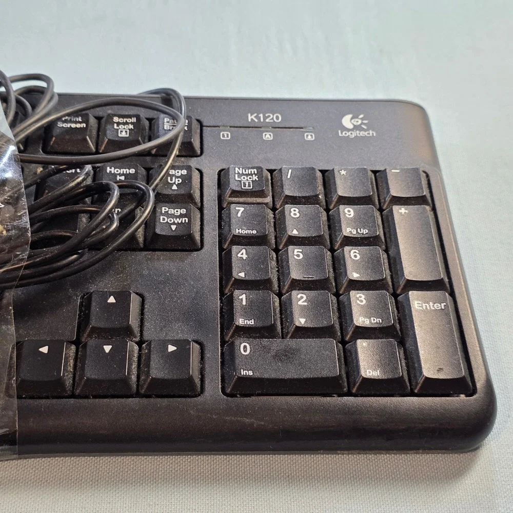 Logitech K120 Wired Keyboard and Mouse Bundle Black USB Desktop Set